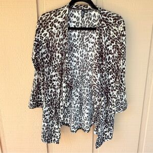 Milano Leopard Animal Print Open Front Cardigan M